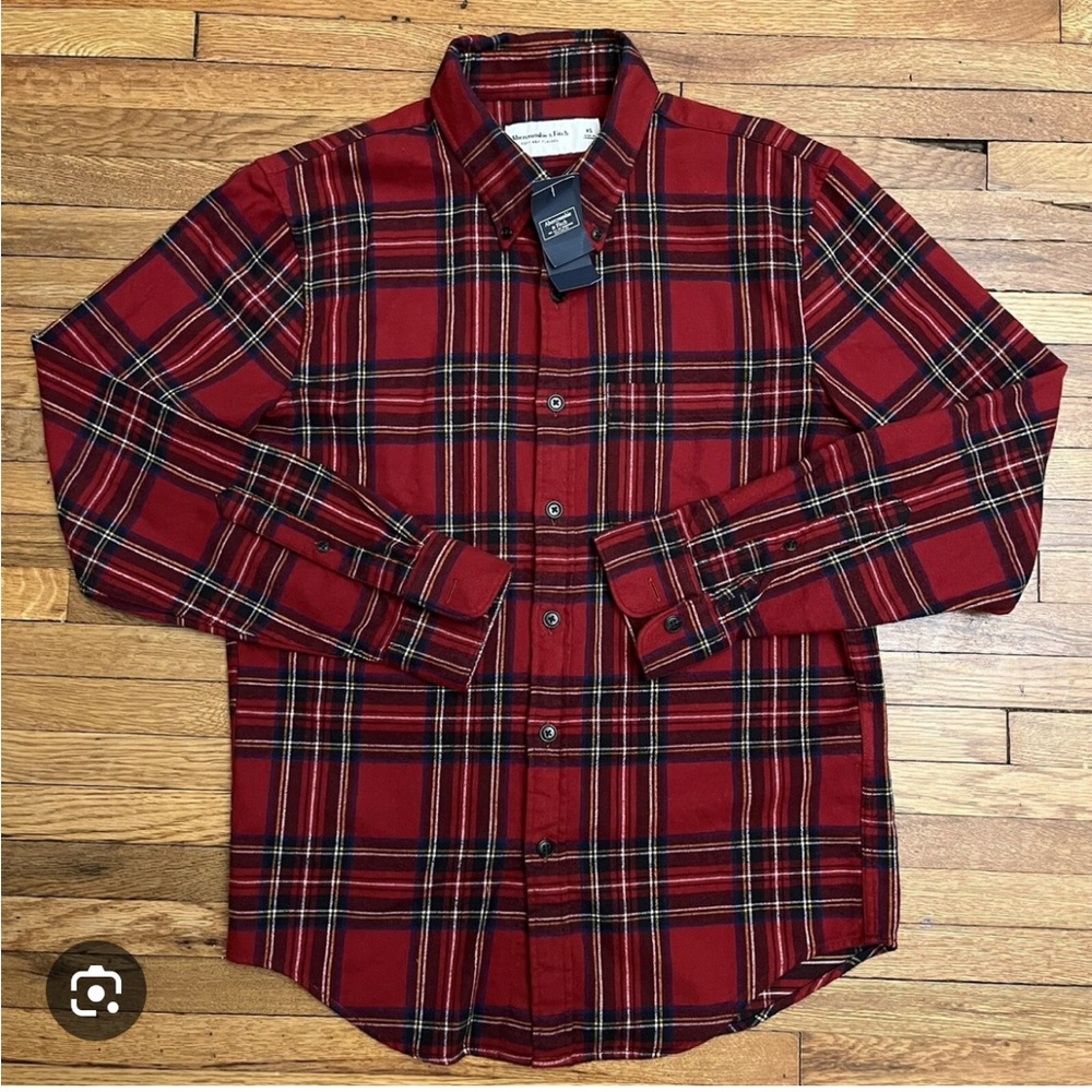 Abercrombie & Fitch Red Plaid Women's Top